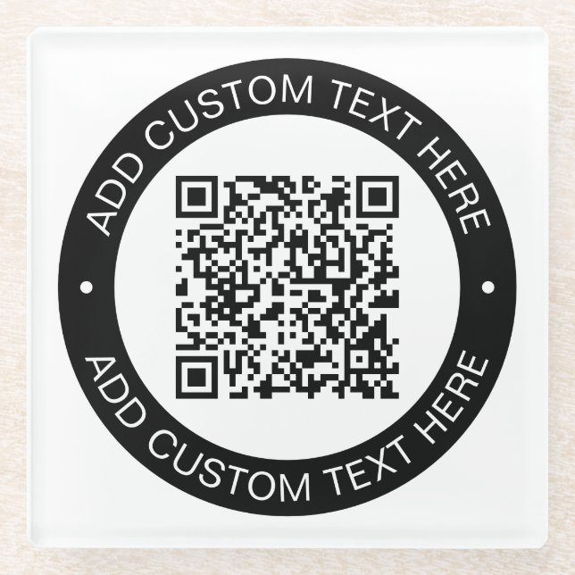 Dessous-de-verre En Verre Remplacez par votre propre code QR téléchargé ou v (Devant)