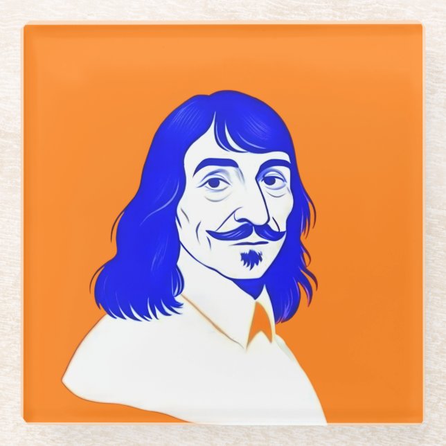 Dessous-de-verre En Verre Rene Descartes Portrait - Illustration de concepti (Devant)