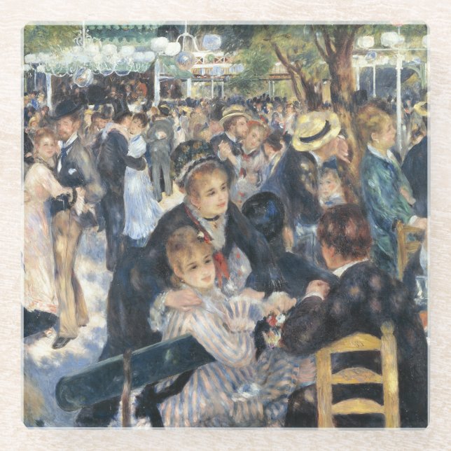 Dessous-de-verre En Verre Renoir Moulin Danse Galette Party (Devant)