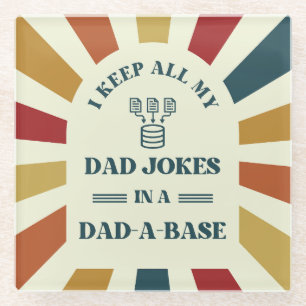 Dessous-de-verre En Verre Retro Funny Papa plaisante Fête des pères cadeau p