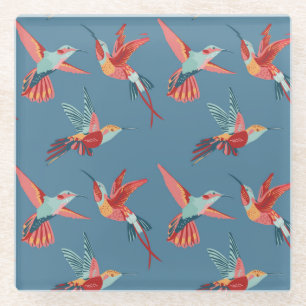 Dessous-de-verre En Verre Rétro motif 2 de colibri