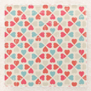 Dessous-de-verre En Verre Rétro motif de Saint-Valentin
