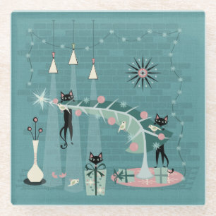 Dessous-de-verre En Verre Retro Naughty Noël © studioxtine