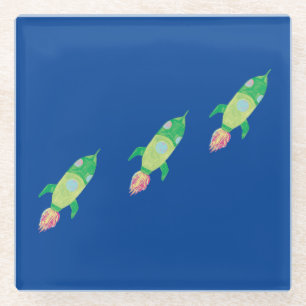 Dessous-de-verre En Verre Roquettes Green Chilton