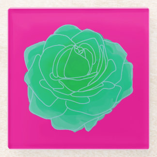 Dessous-de-verre En Verre Rose d'art pop vert