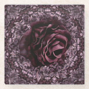 Dessous-de-verre En Verre Rose Mandala