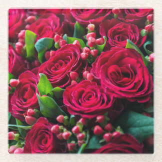 Dessous-de-verre En Verre Roses rouges