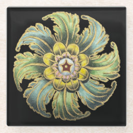 Dessous-de-verre En Verre Rosette architecturale antique n° 1