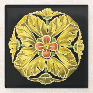 Dessous-de-verre En Verre Rosette architecturale antique n° 3