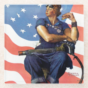 Dessous-de-verre En Verre Rosie la riveteuse