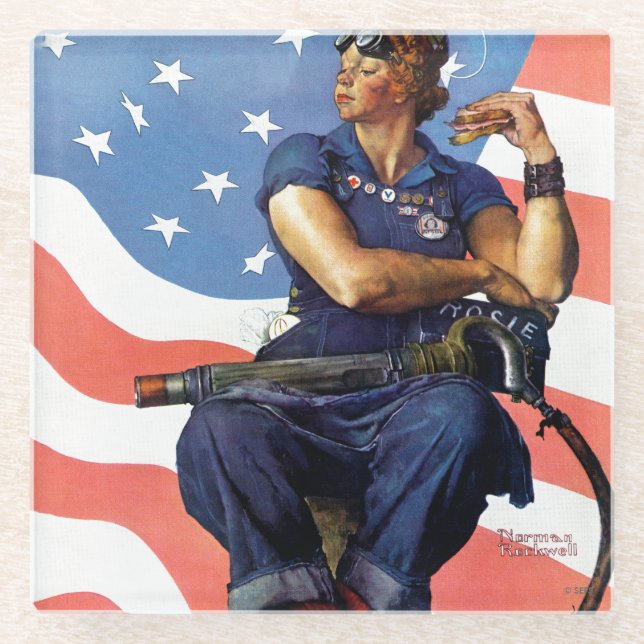 Dessous-de-verre En Verre Rosie la riveteuse (Devant)