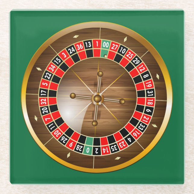 Dessous-de-verre En Verre Roulette américaine très amusante (Devant)