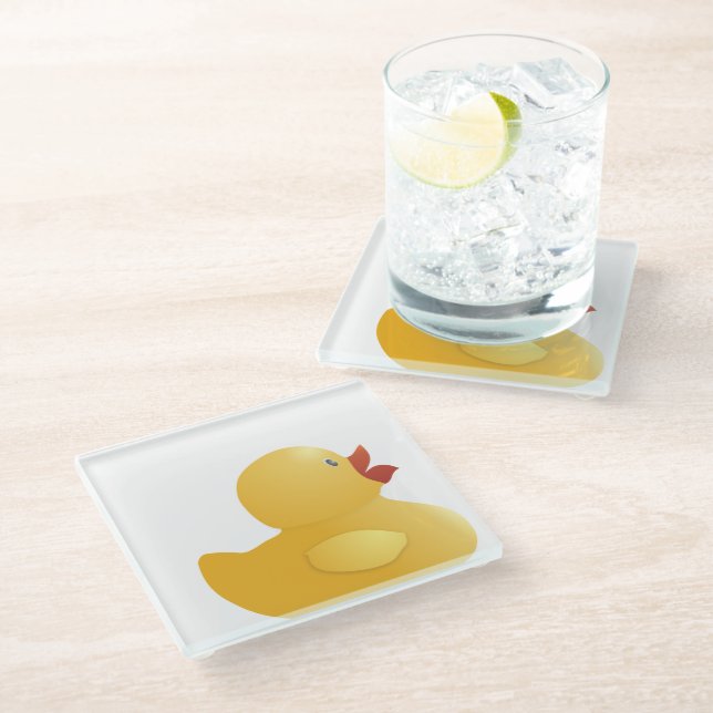 Dessous-de-verre En Verre Rubberduck jaune (Incliné)