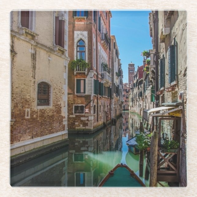 Dessous-de-verre En Verre Rue étroite avec canal à Venise (Devant)