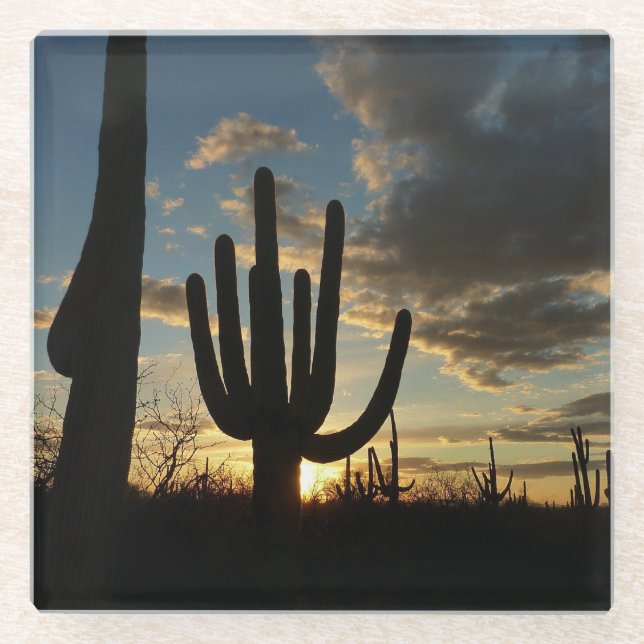 Dessous-de-verre En Verre Saguaro Sunset II Arizona (Devant)