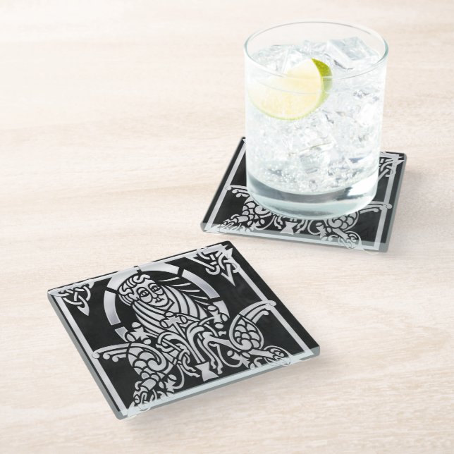 Dessous-de-verre En Verre Saint Chrome celtique (Incliné)