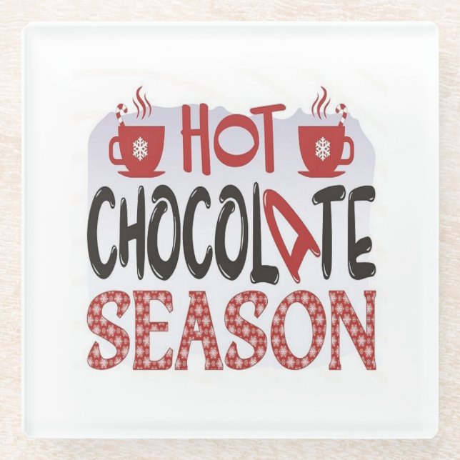 Dessous-de-verre En Verre Saison de chocolat chaud (Devant)