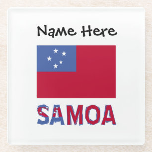 Dessous-de-verre En Verre Samoa et Drapeau samoan Personnalisé