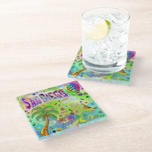 Dessous-de-verre En Verre San Diego Melody Coaster Intemporel
