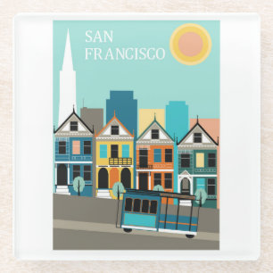 Dessous-de-verre En Verre San Francisco Pretty Art