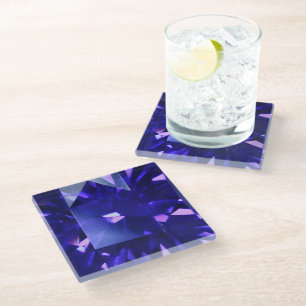 Dessous-de-verre En Verre Saphir bleu 2