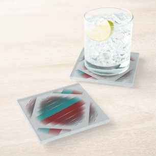 Dessous-de-verre En Verre Sarcelle bordeaux en rotation