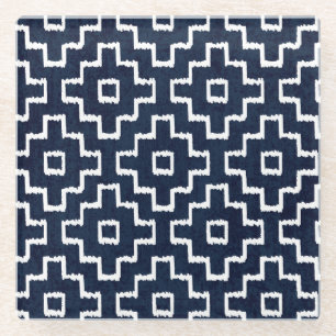 Dessous-de-verre En Verre Sashiko Motif : Broderie japonaise traditionnelle