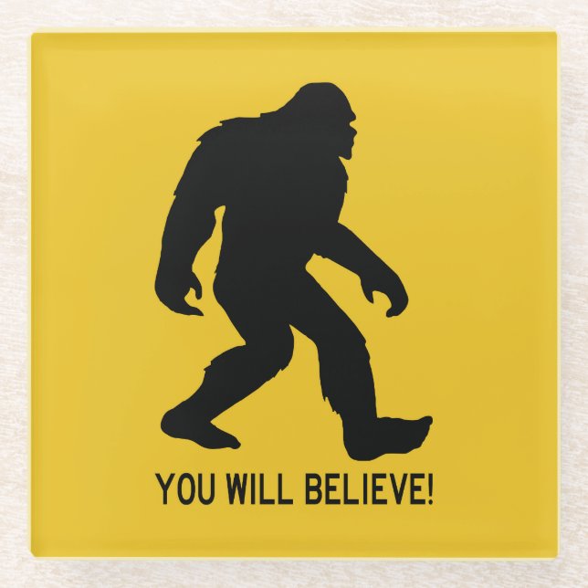 Dessous-de-verre En Verre Sasquatch (Bigfoot) Vous Croirez! (Devant)
