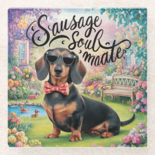 Dessous-de-verre En Verre Saucisse Dachshund Soulmate