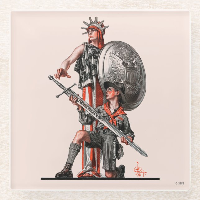 Dessous-de-verre En Verre Scout et liberté de garçon (Devant)