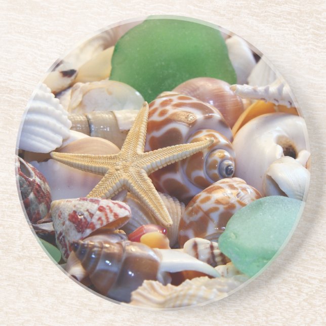 Dessous de verre en verre Seashfish Starfish & Bea (Devant)