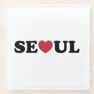 Dessous-de-verre En Verre Séoul Love Heart