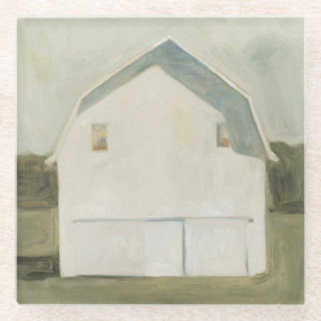 Dessous-de-verre En Verre Serene Barn - Blanc (Devant)