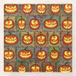 Dessous-de-verre En Verre Shabby Halloween, arrière - plan vintage.