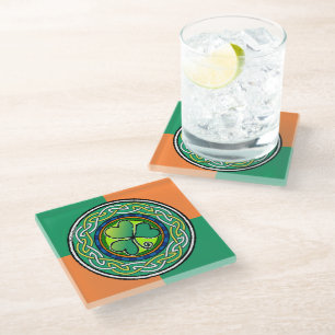 Dessous-de-verre En Verre Shamrock irlandais