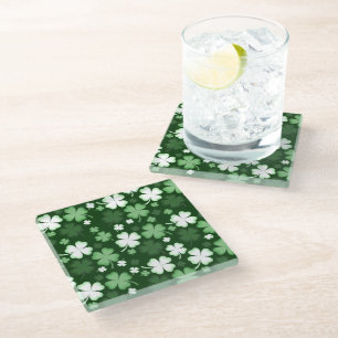 Dessous-de-verre En Verre Shamrock vert, Saint Patrick's Day