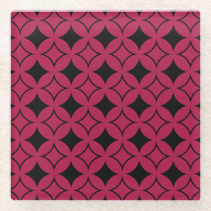 Dessous-de-verre En Verre Shippo rouge et noir