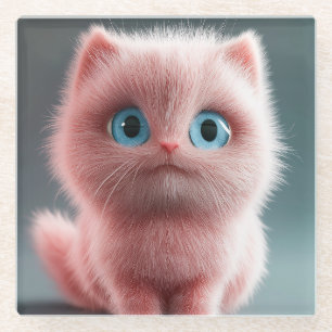 Dessous-de-verre En Verre Shmu - Le chaton rose