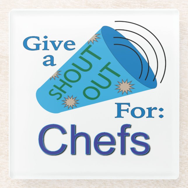 Dessous-de-verre En Verre Shout Out pour les chefs (Devant)