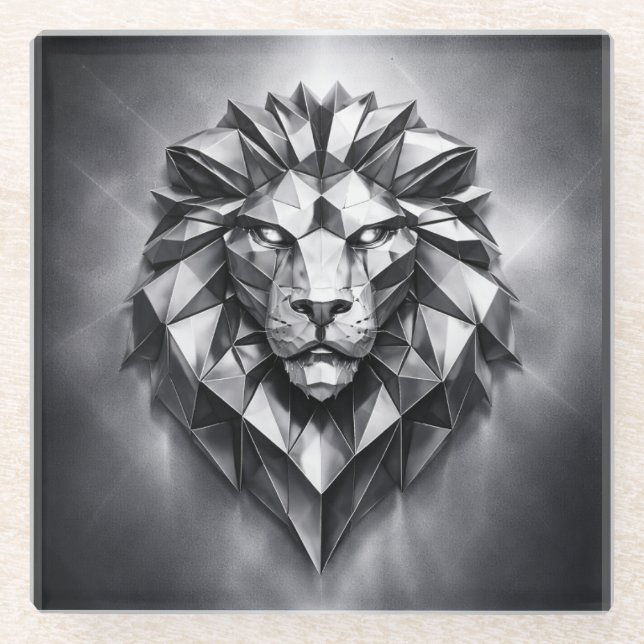 Dessous-de-verre En Verre signe du zodiaque lion (Devant)