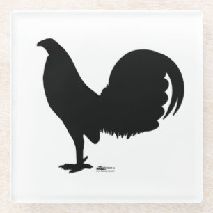 Dessous-de-verre En Verre Silhouette du coq Gamecock