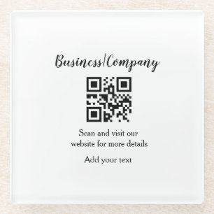 Dessous-de-verre En Verre Simple entreprise site web code-barres QR ajouter