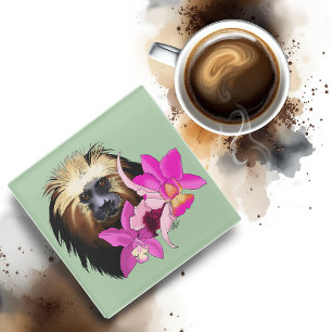 Dessous-de-verre En Verre Singe tamarin, Lion à tête dorée