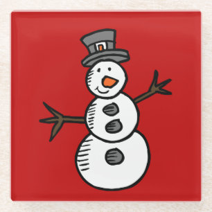 Dessous-de-verre En Verre Snowman