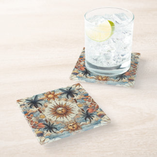 Dessous-de-verre En Verre Soleil au paradis