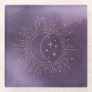 Dessous-de-verre En Verre Soleil et Lune