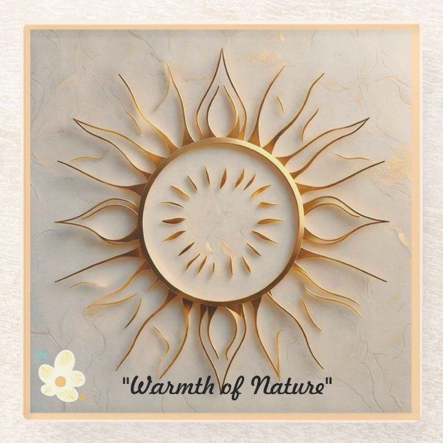 Dessous-de-verre En Verre "Soleil rayonnant" (Devant)