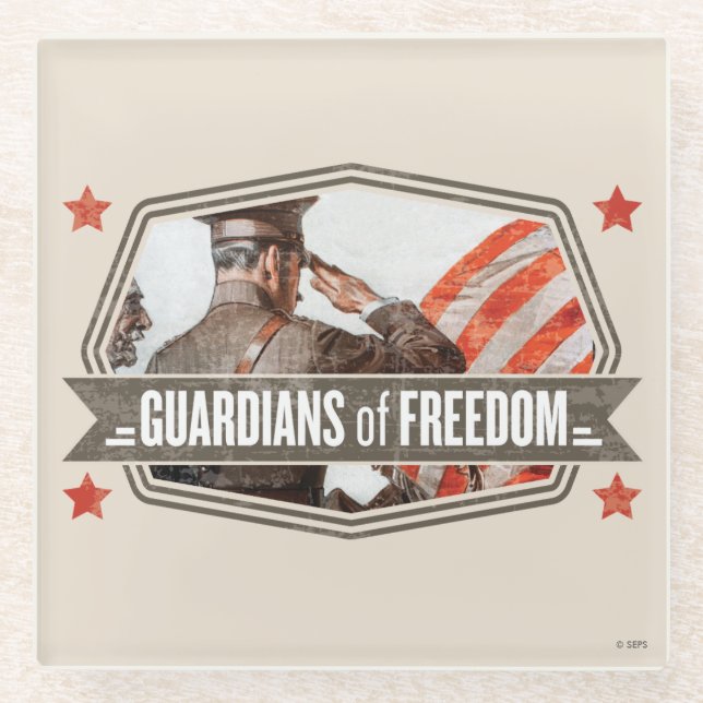 Dessous-de-verre En Verre Solider-Gardien de la liberté (Devant)