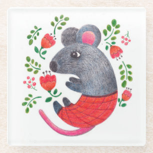 Dessous-de-verre En Verre souris dessinée