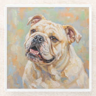 Dessous-de-verre En Verre Sous-verre d'art Bouledogue français